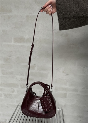 Hobo mini croco pelinova bag Burgundy B2070018 Ganni 